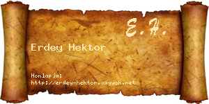 Erdey Hektor névjegykártya